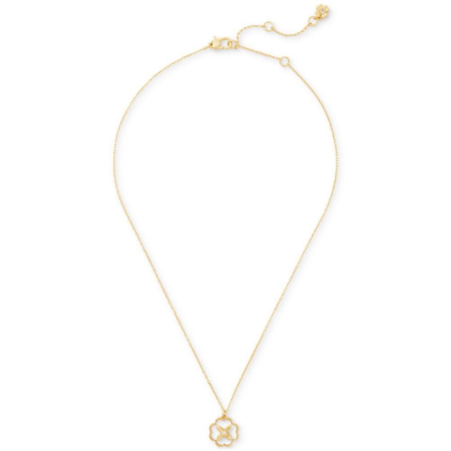 Gold-Tone Heritage Bloom Mother-of-Pearl Pendant Necklace, 16" + 3" extender