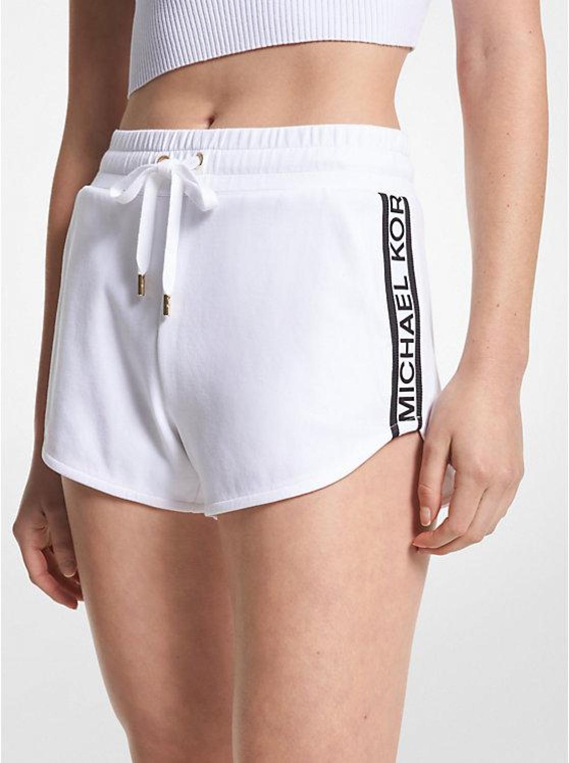 Logo Tape Cotton Blend Track Shorts