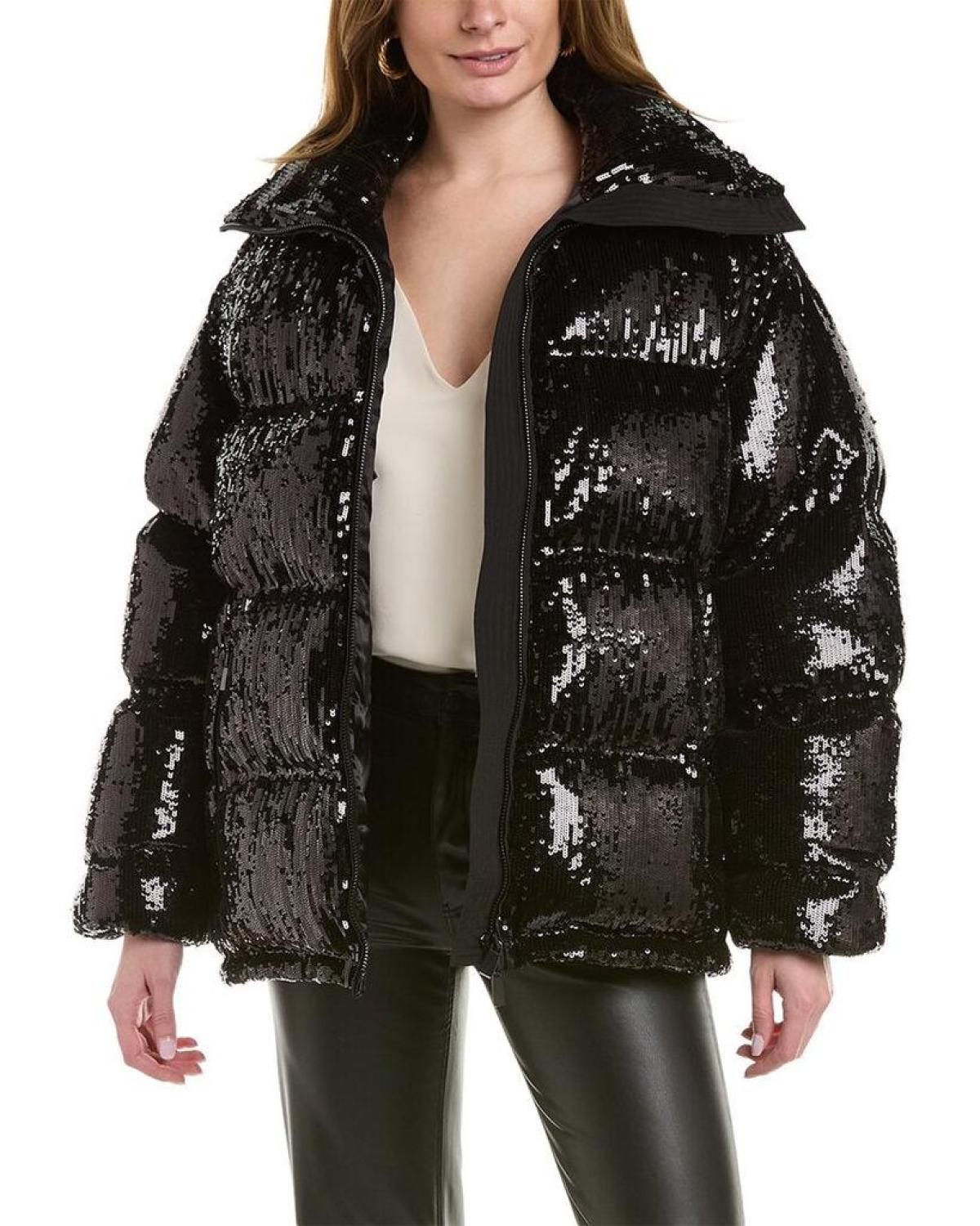 Michael Kors Collection Sequin Down Coat