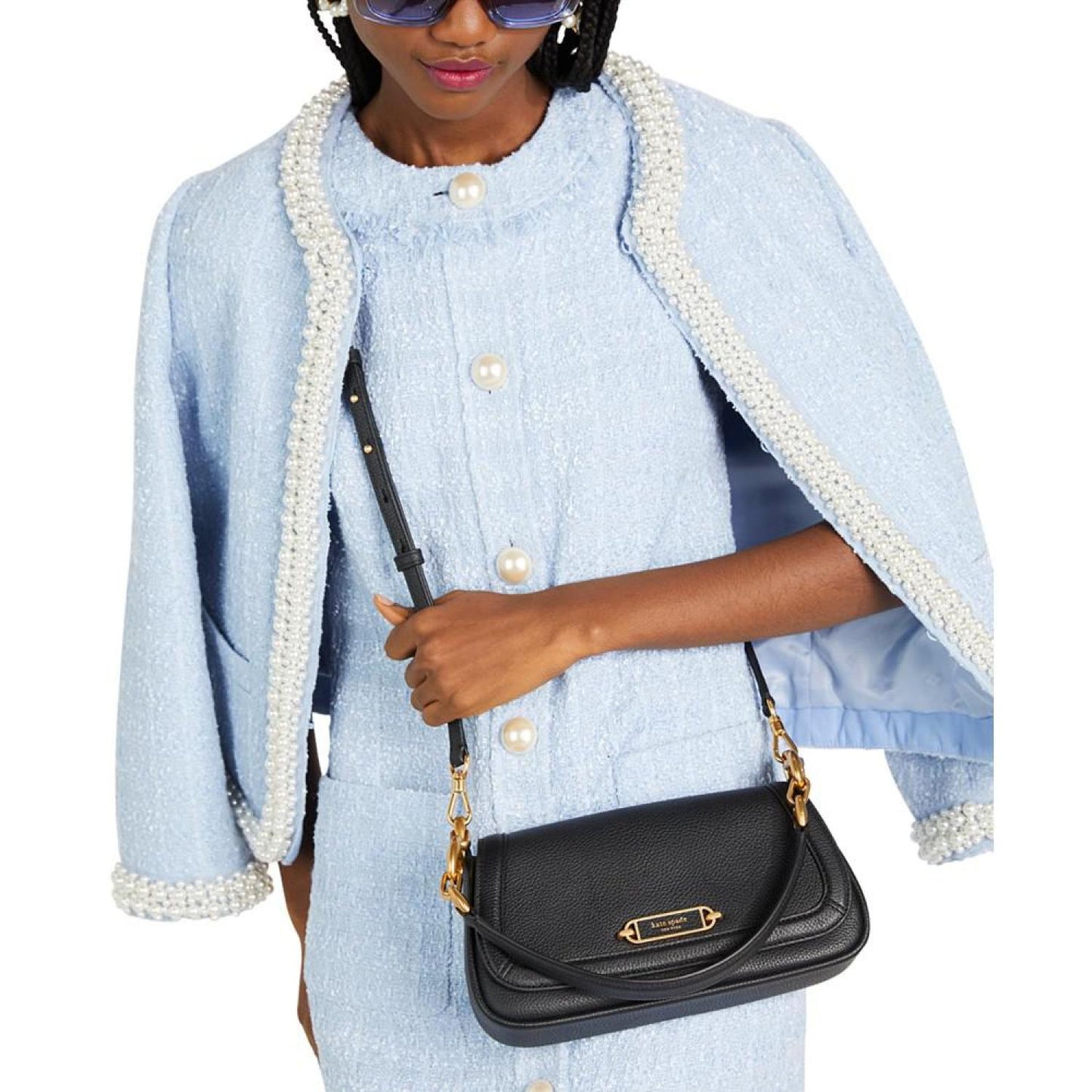 Gramercy Pebbled Leather Medium Flap Shoulder Bag