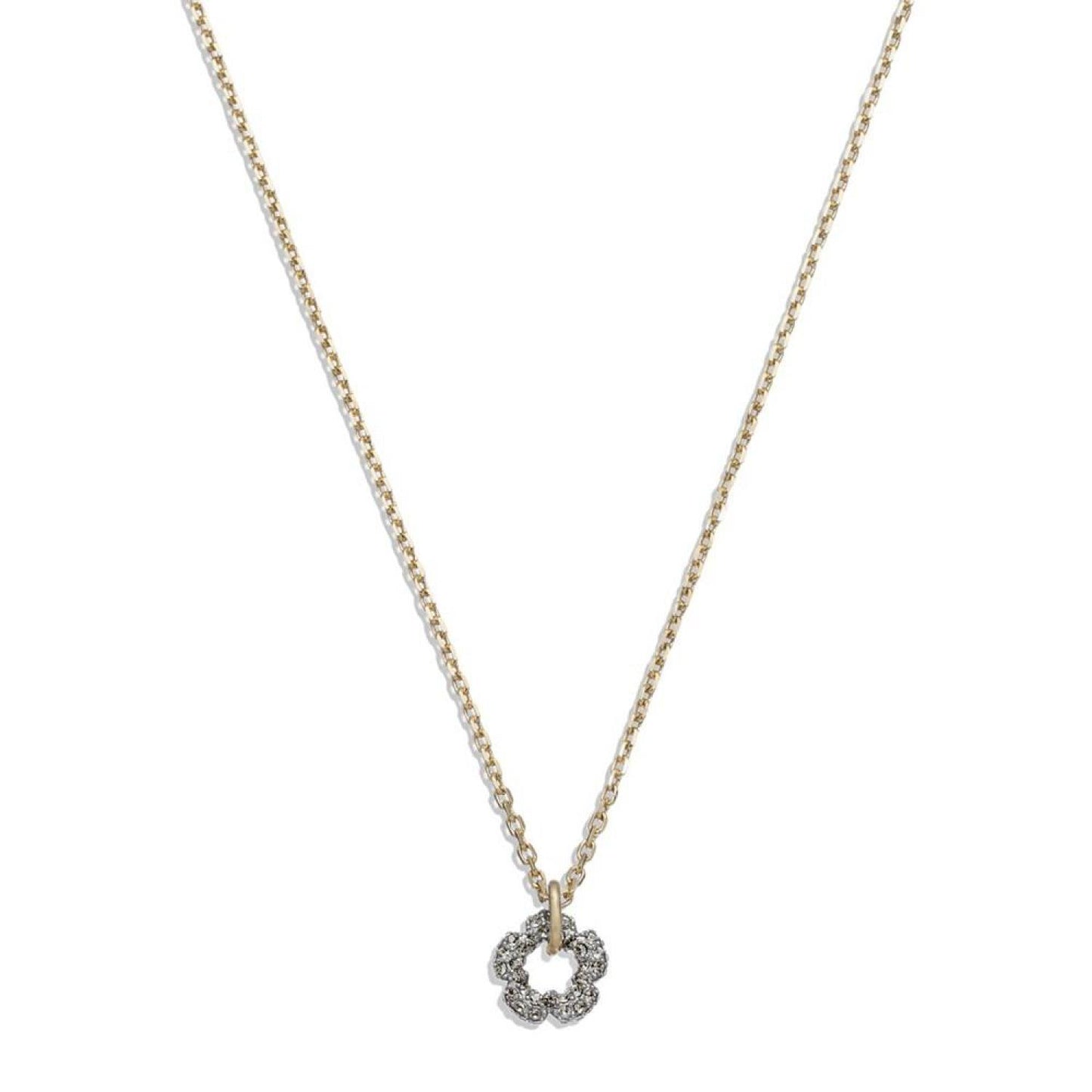 Faux Stone Signature Pave Tea Rose Pendant Necklace