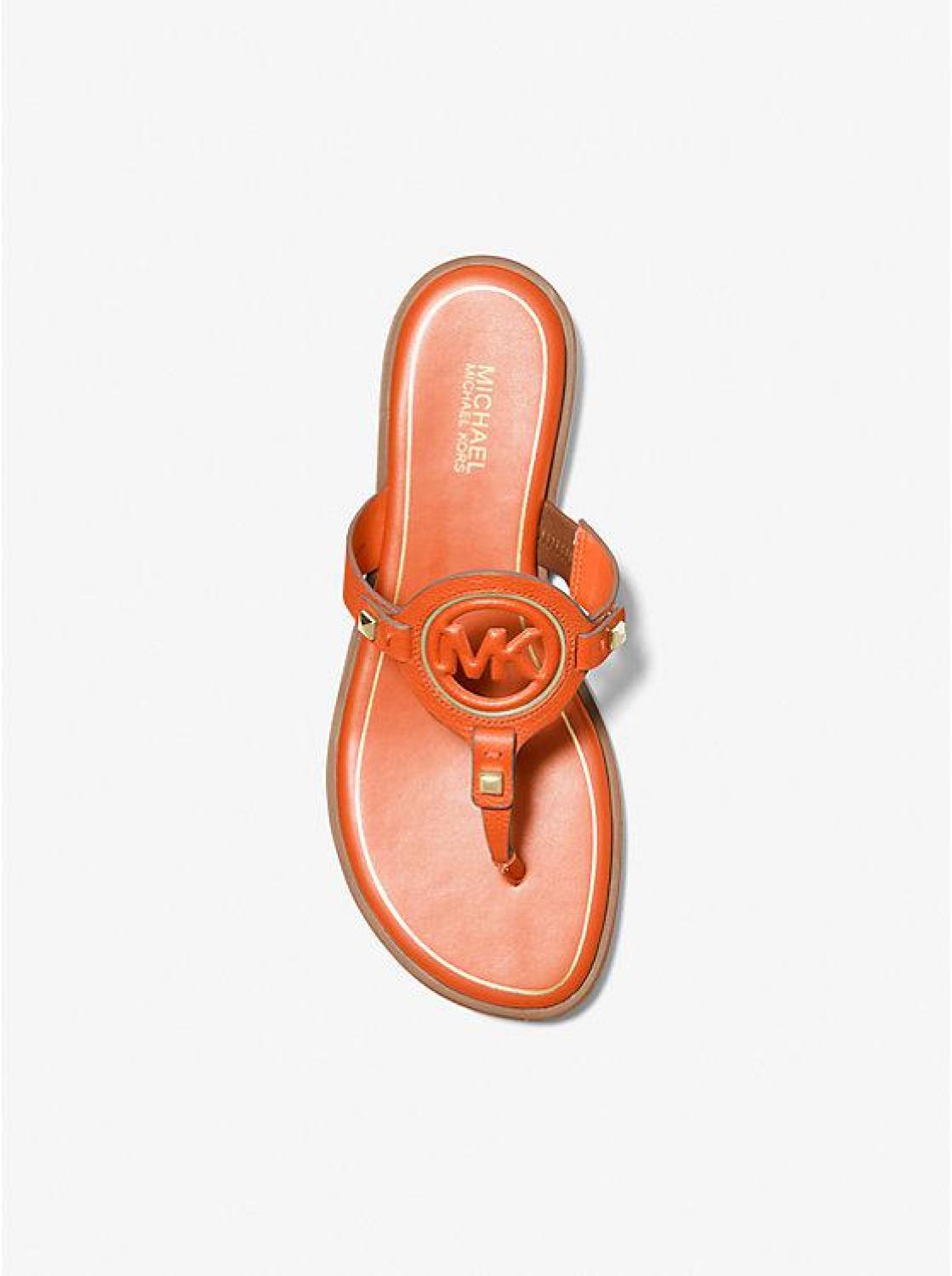 Aubrey Cutout Leather T-Strap Sandal