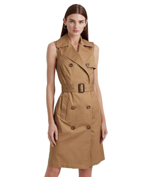Petite Micro-Sanded Twill Sleeveless Dress