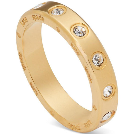 Gold-Tone Crystal Bezel Stack Ring