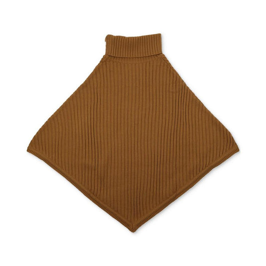 Women's Wide-Rib Button Turtleneck Poncho