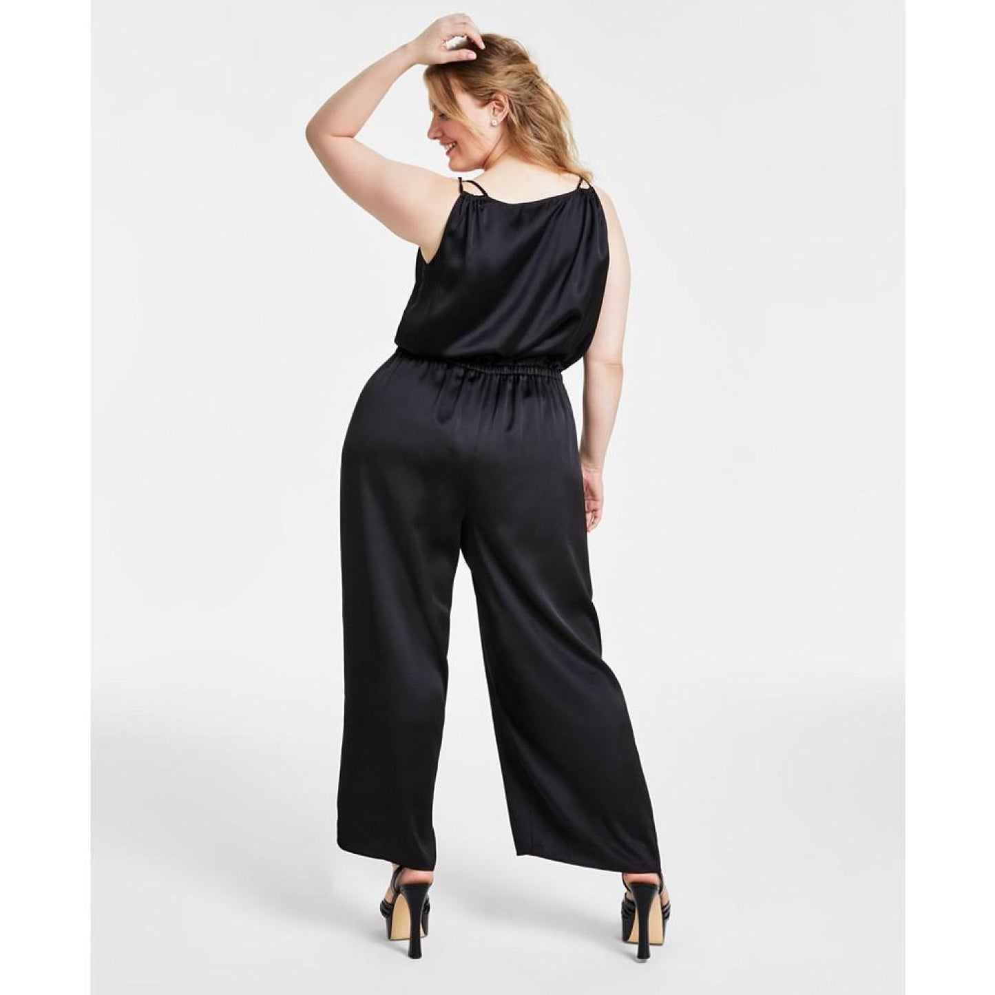Plus Size Rhinestone-Strap Jumpsuit