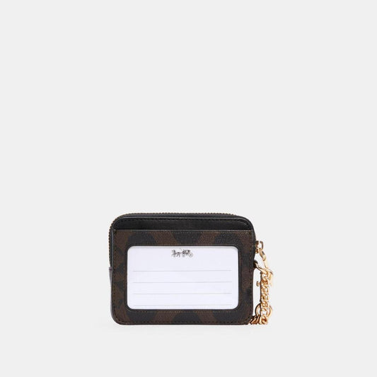 Coach Outlet Zip Card Case In Blocked Signature Canvas