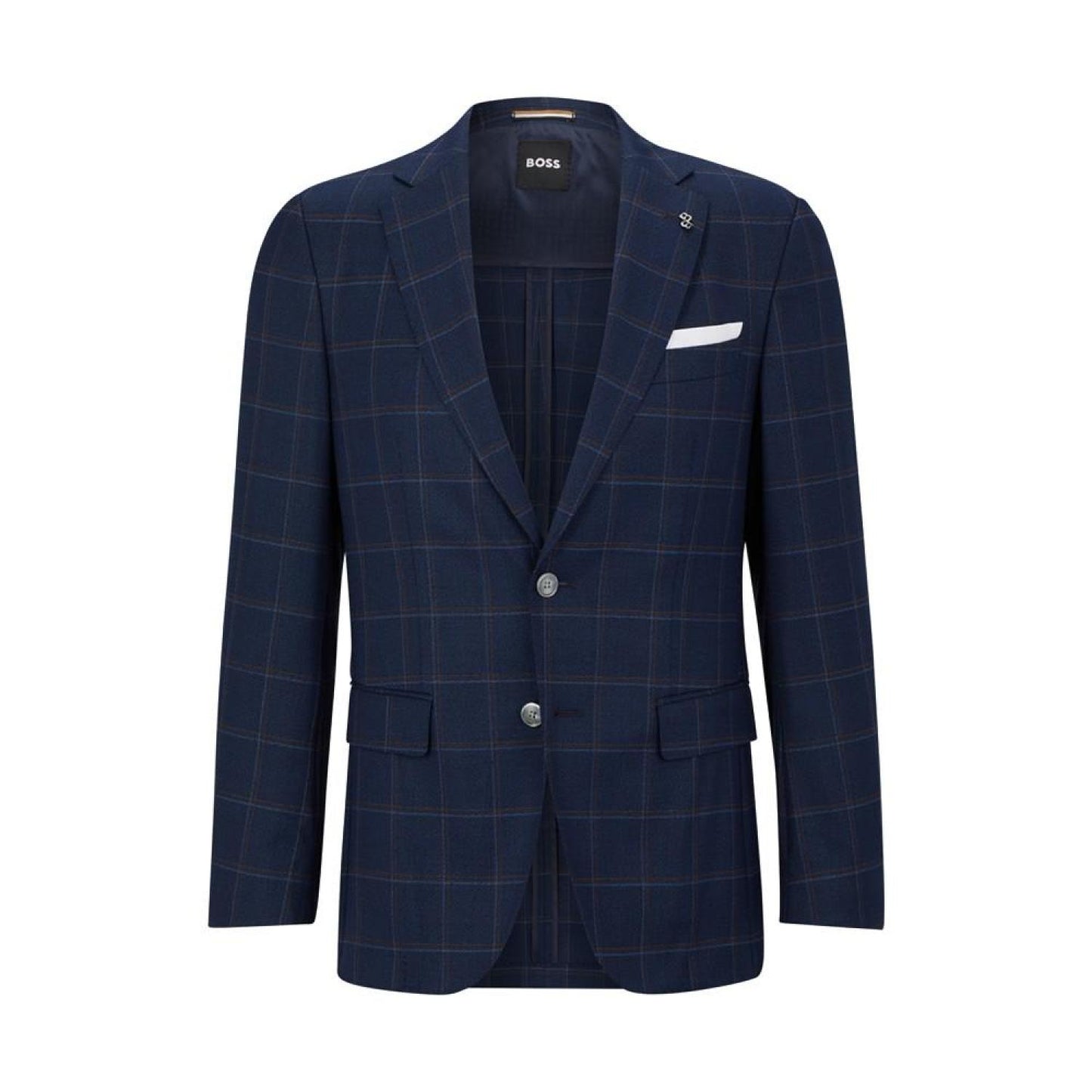 Men's Checked Stretch Slim-Fit Jacket