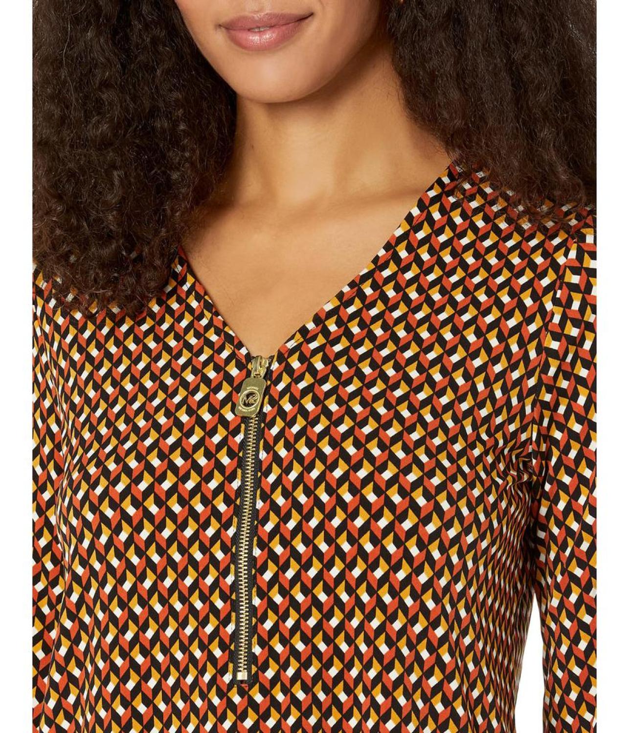 Printed Long Sleeve Dog Tag Top