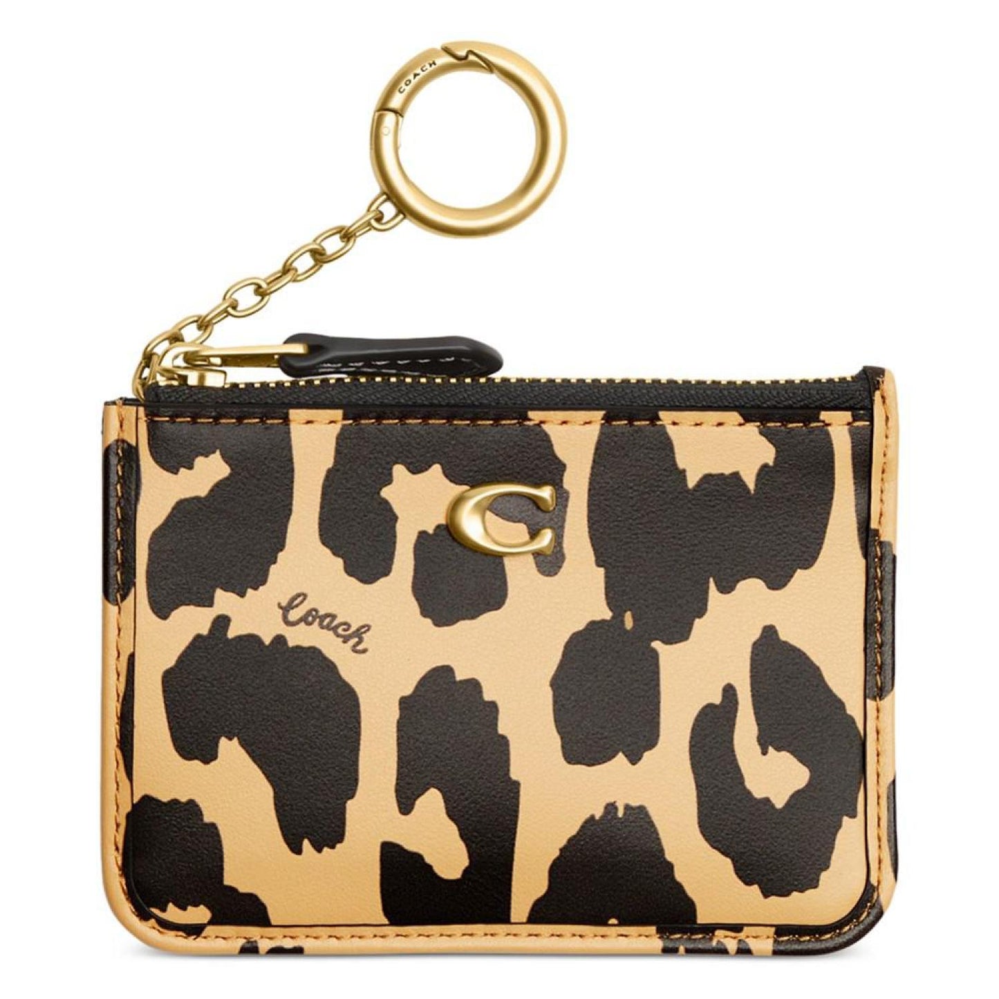 Skinny Leopard Printed Leather Mini ID Case
