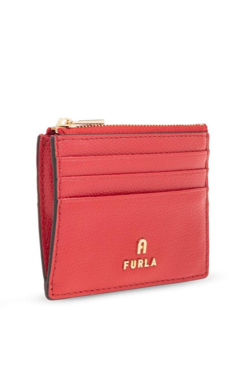 Furla Logo Plaque Zip-Up Card Holder