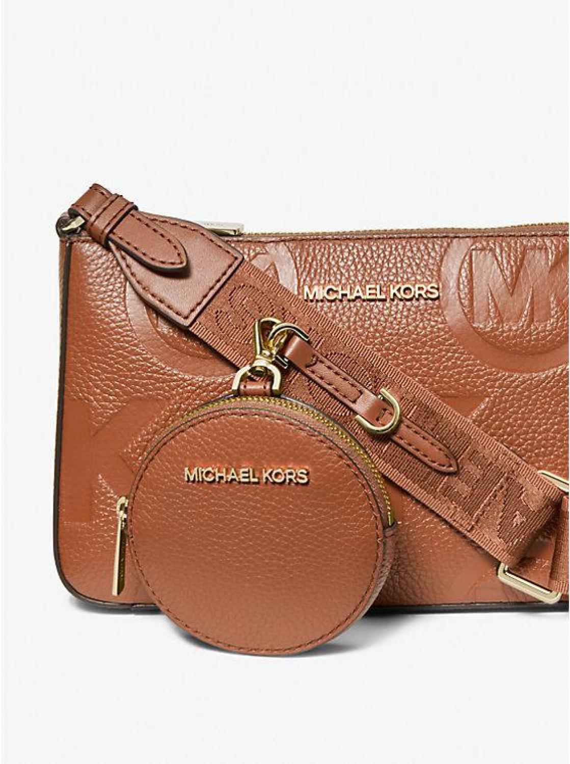 Jet Set Logo Embossed Leather Crossbody Bag with Case for Apple Airpods Pro®