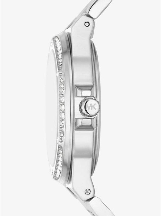 Lennox Pavé Logo Silver-Tone Watch