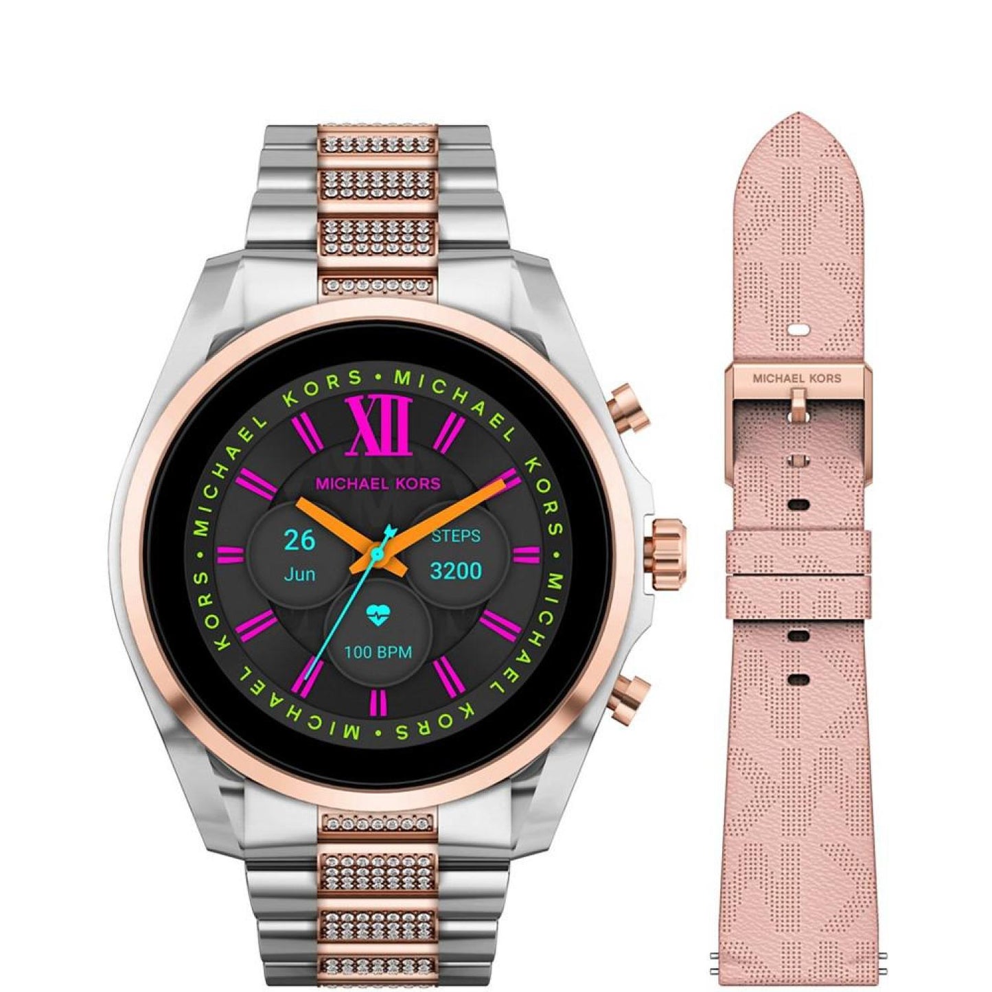 Women's Gen 6 Bradshaw Two-Tone Stainless Steel Smartwatch with Strap Set, 44mm