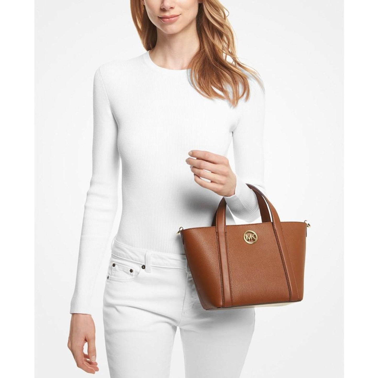 Hadleigh Small Leather Double Handle Tote Messenger