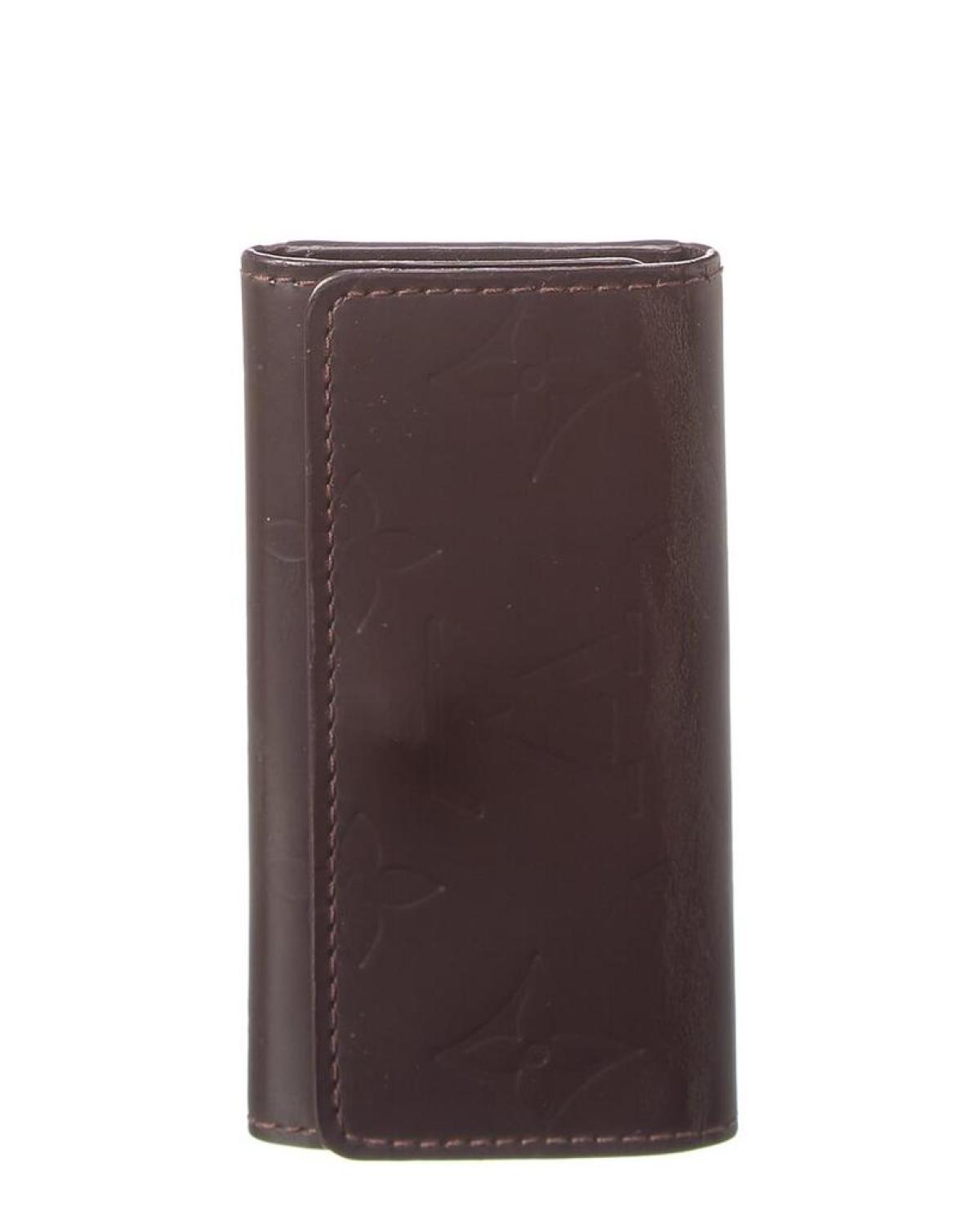 Louis Vuitton Dark Brown Leather and Horn 4 Key Case (Authentic Pre-Owned)