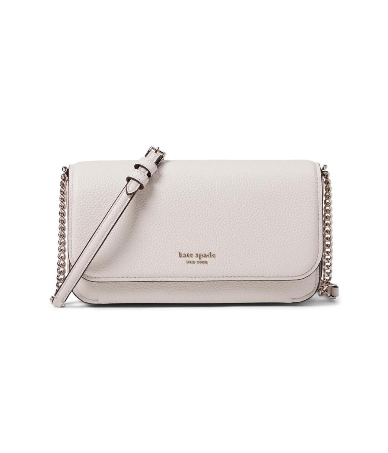 Ava Pebbled Leather Flap Chain Wallet