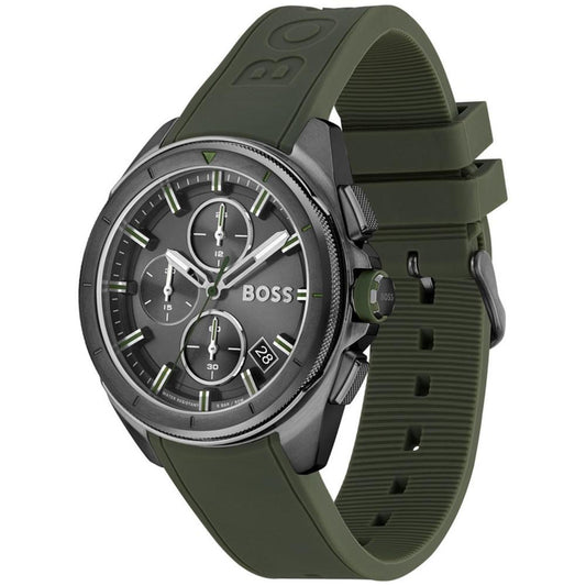 Volane Men's Chronograph Green Silicone Strap Watch 44mm