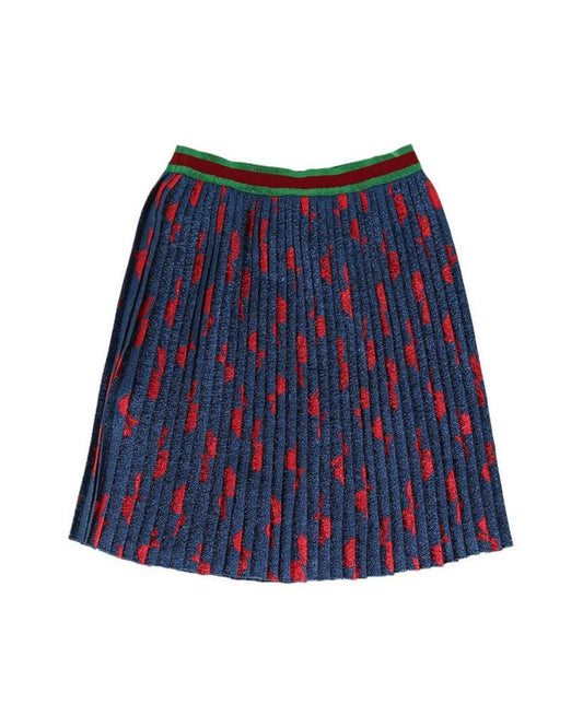 Gucci Pleated Metallic Bow Silk-Blend Skirt