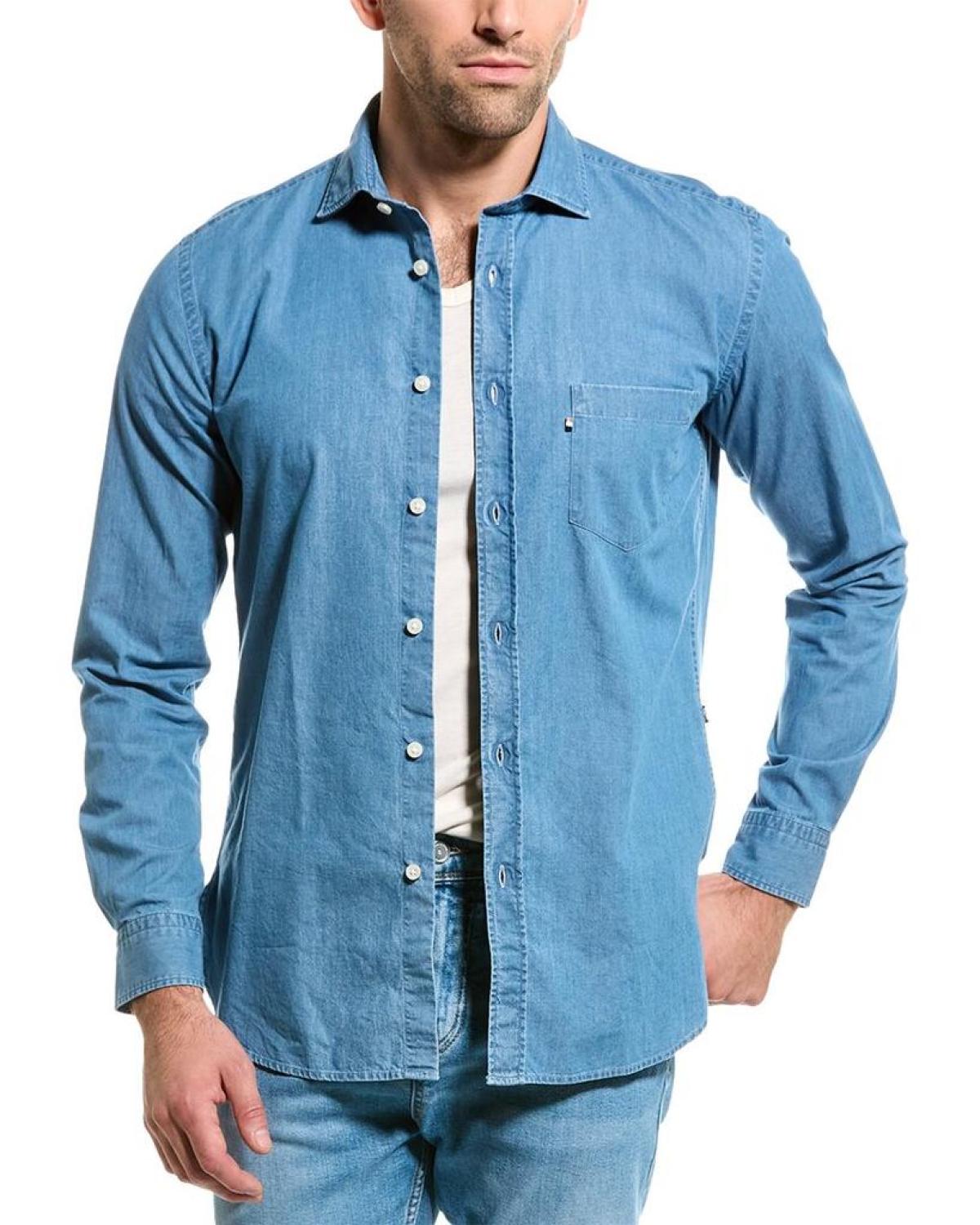 hugo boss slim dress shirt BOSS by Hugo Boss Men's Printed Performance-Stretch Material Slim-Fit Dress Shirt
