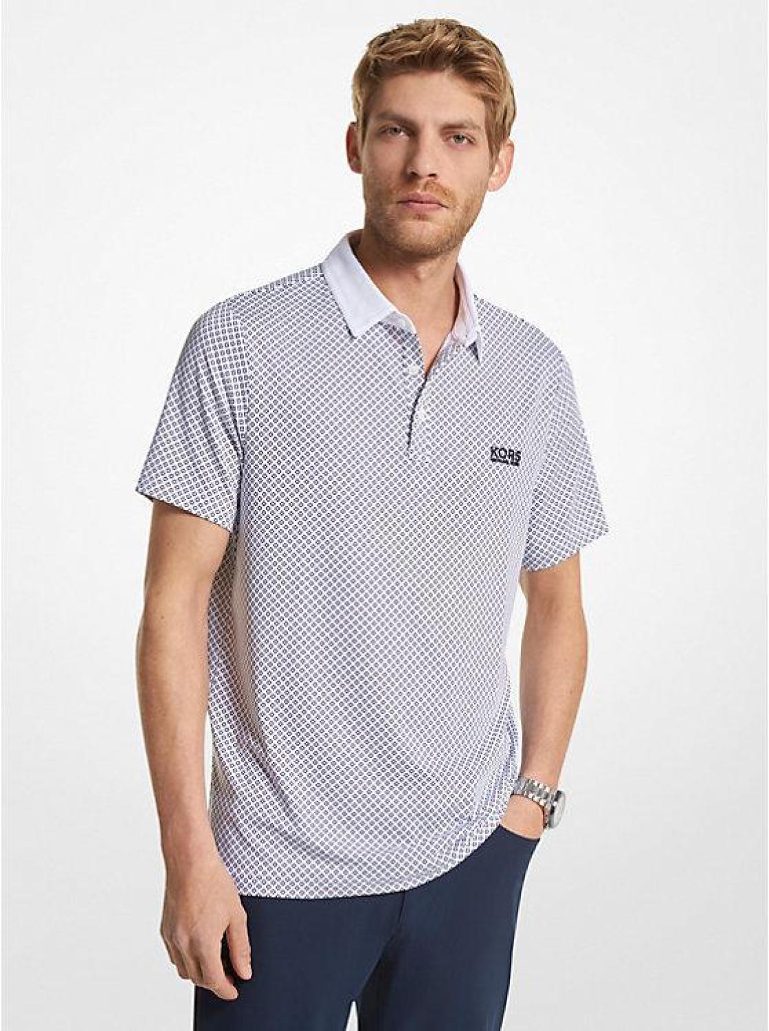 Golf Printed Stretch Jersey Polo Shirt