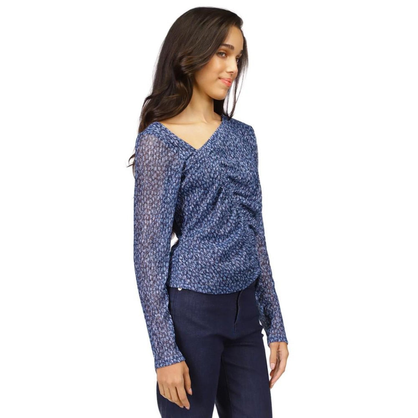 Women's Printed Ruched Top