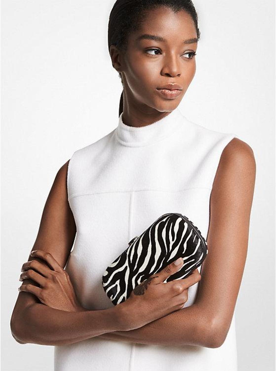 Gansevoort Zebra Print Calf Hair Minaudie re