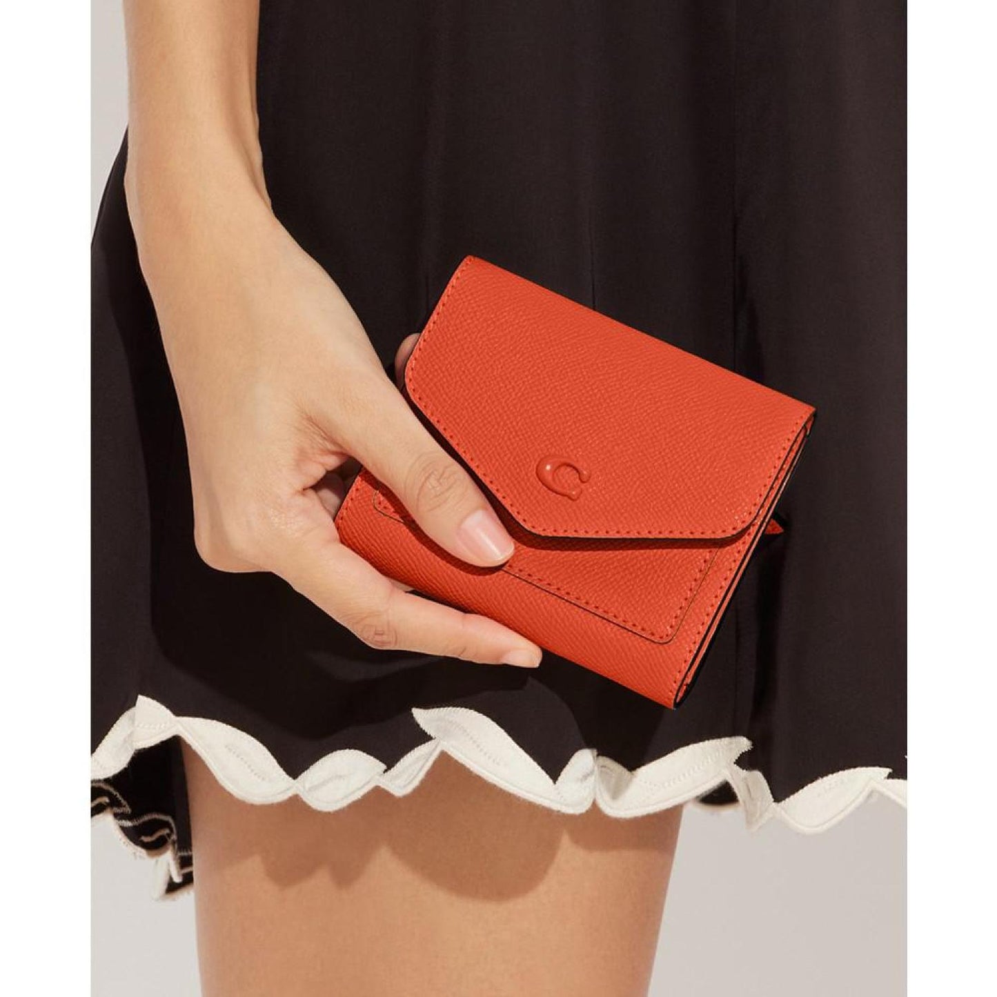 Wyn Tonal C Hardware Small Crossgrain Leather Wallet