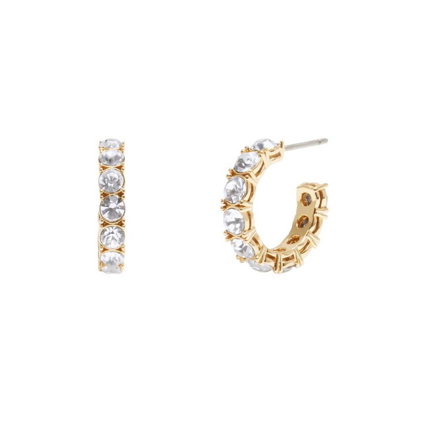 Faux Stone Tennis Huggie Earrings