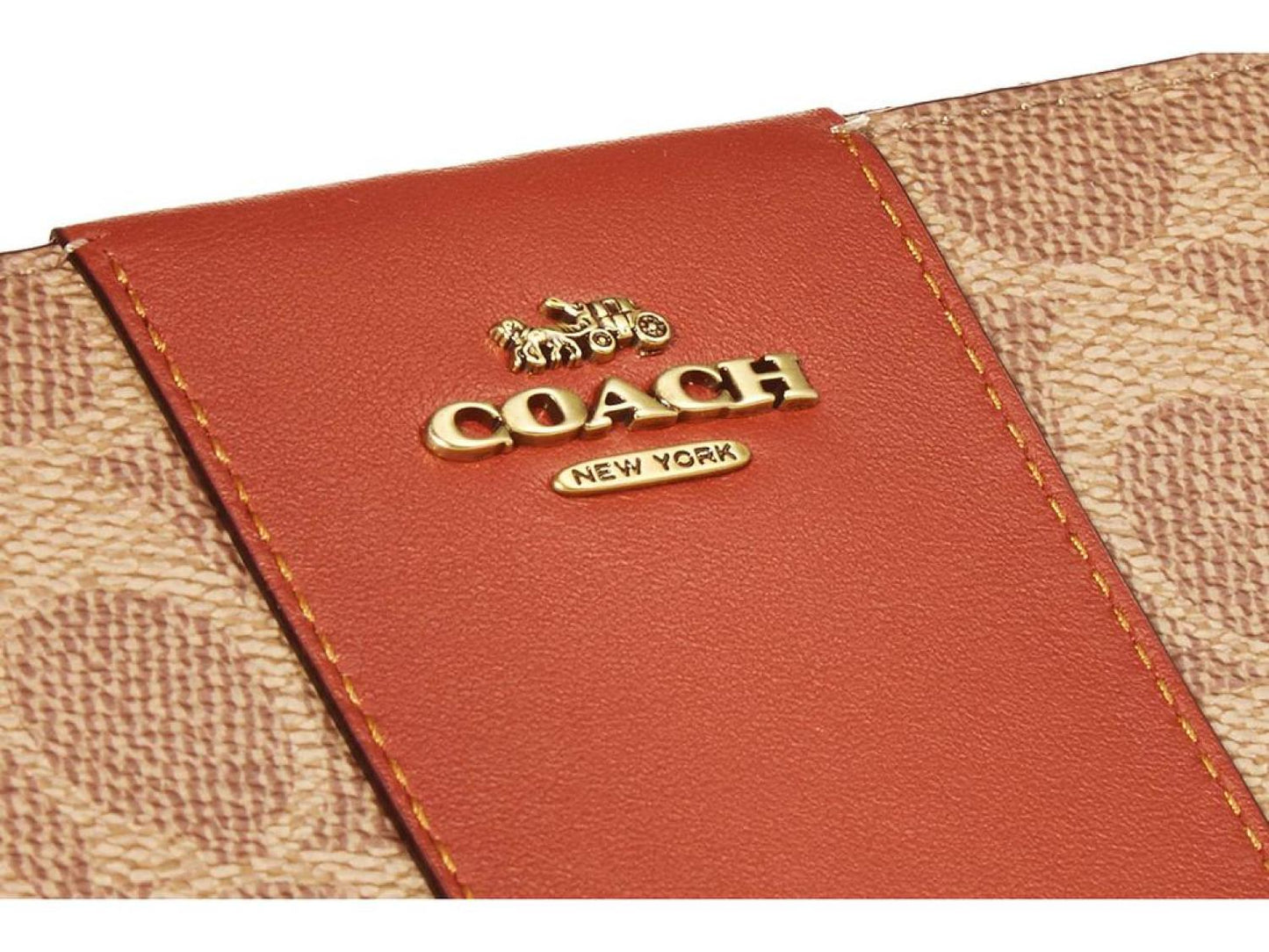 Color Block Coated Canvas Signature Slim Accordion Zip