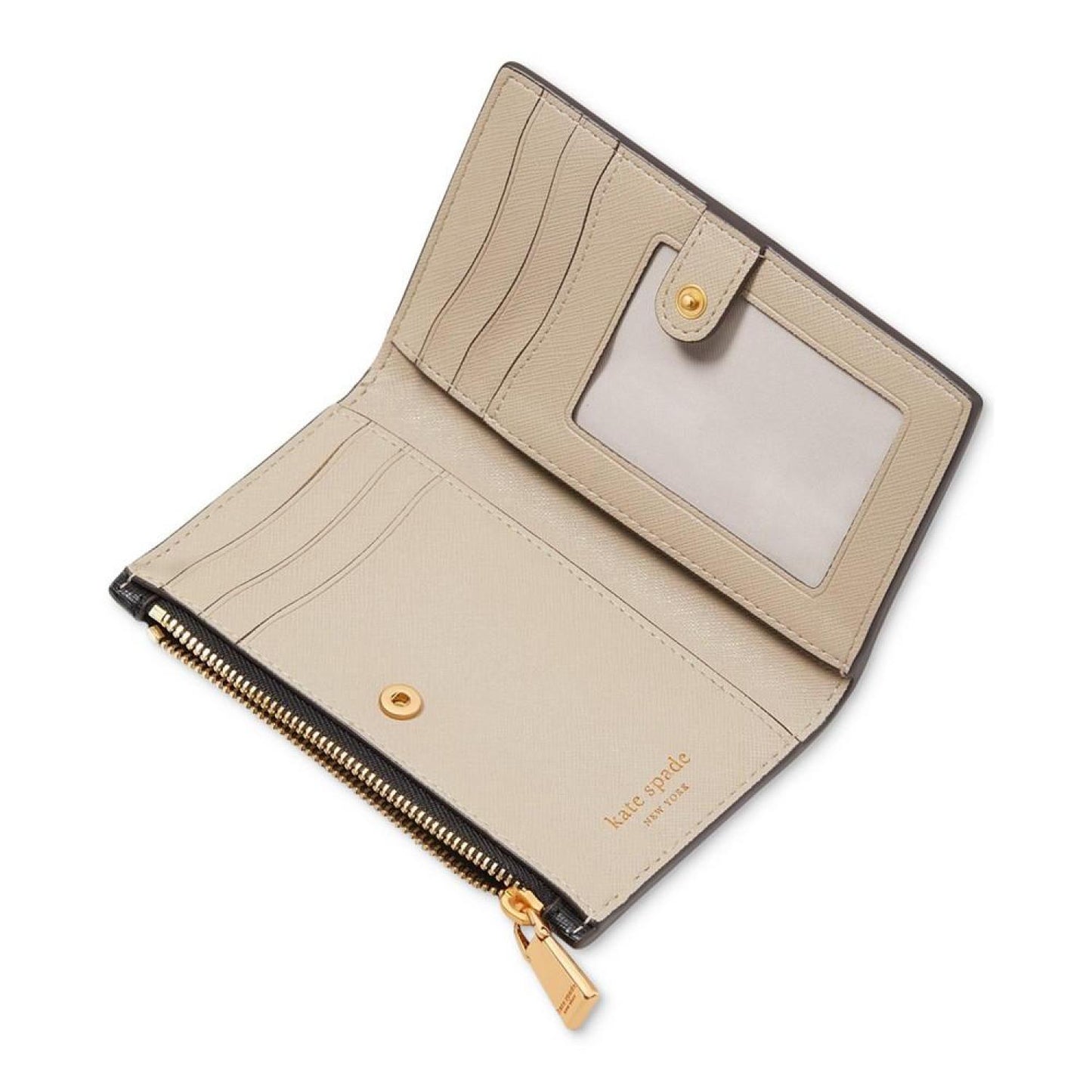 Morgan Colorblocked Saffiano Leather Small Slim Bifold Wallet
