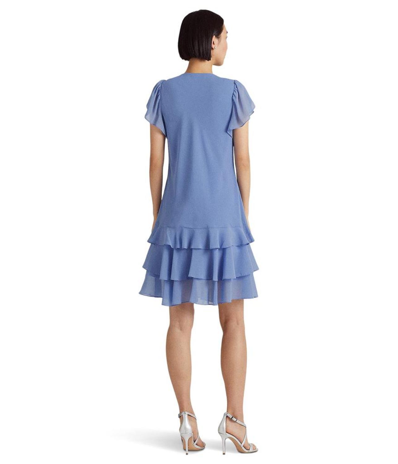 Crinkle Georgette Drop-Waist Dress