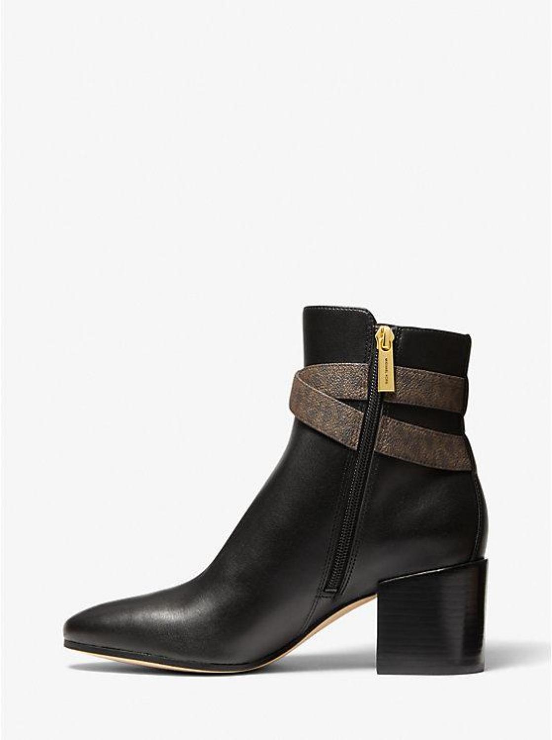 Rory Faux Leather and Logo Ankle Boot