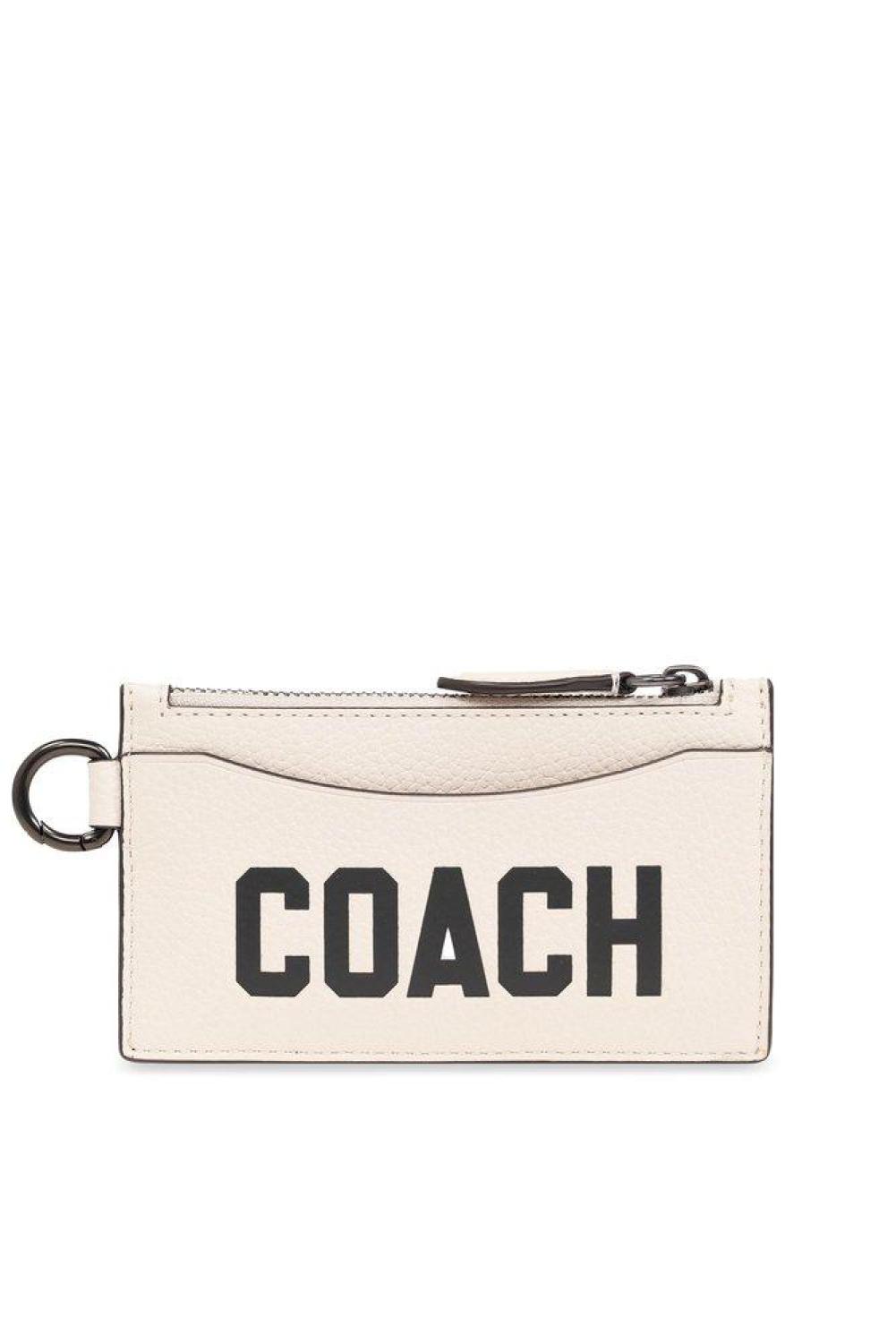 Coach Logo Printed Zipped Card Case