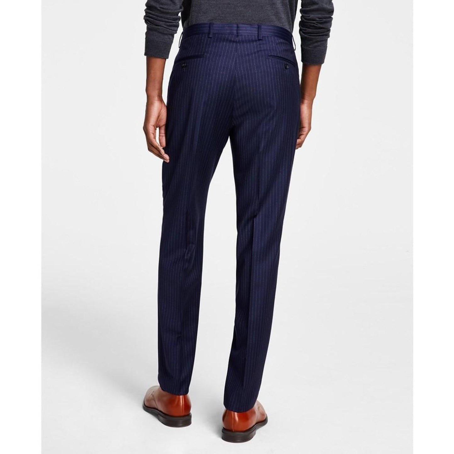 Men's Pinstripe Classic-Fit Wool Stretch Suit Separate Pants