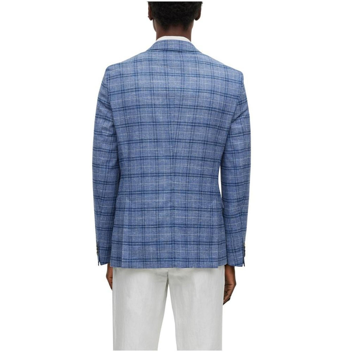 Men's Slim-Fit Checked Wool Blend Jacket