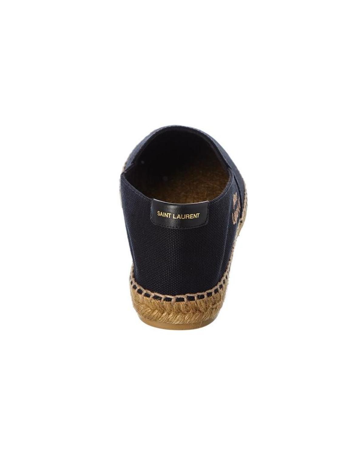 Saint Laurent Embroidered Canvas Espadrille