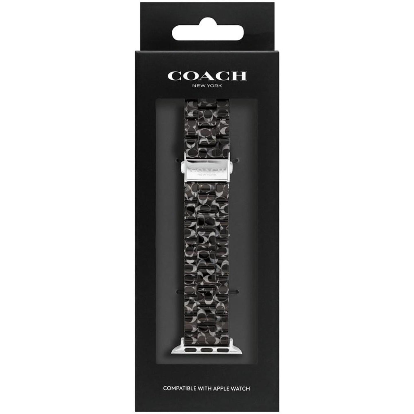 Women's Black Tortoise Signature C Resin Bracelet for 38mm, 40mm, 41mm Apple Watch