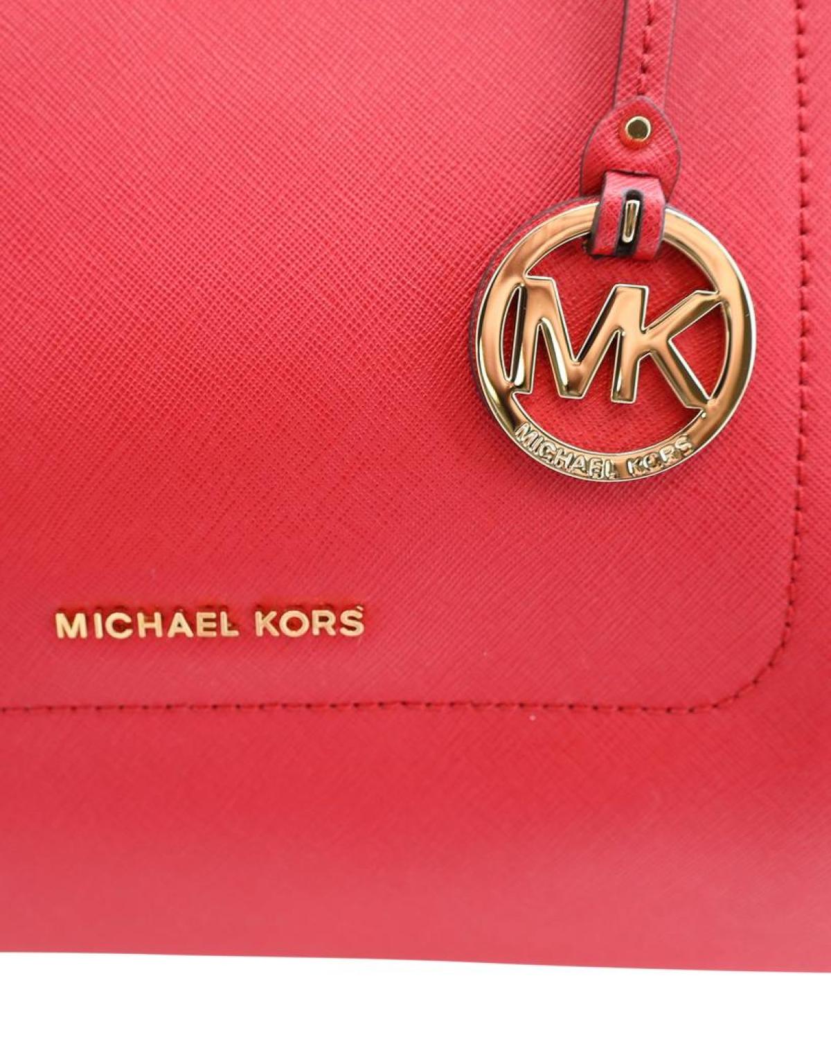Michael Kors Walsh Large Tote Bag in Red Saffiano Leather
