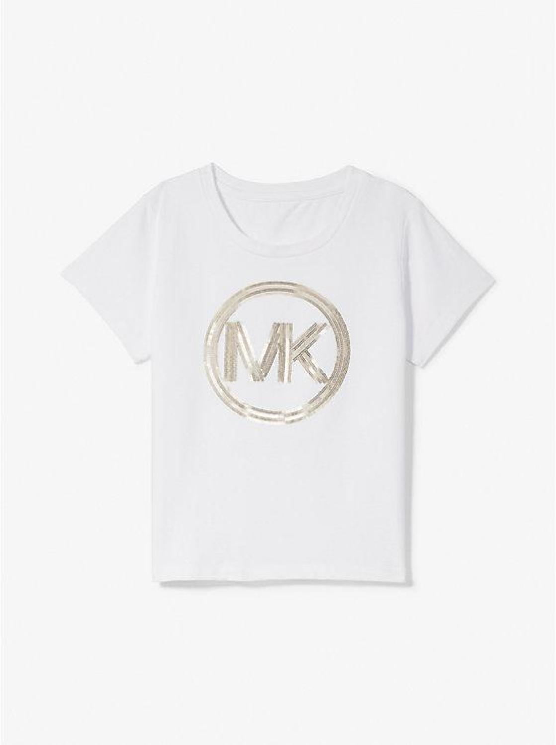 Sequined Logo Cotton T-Shirt