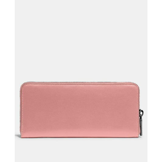 Smooth Leather Slim Accordion Zip Wallet