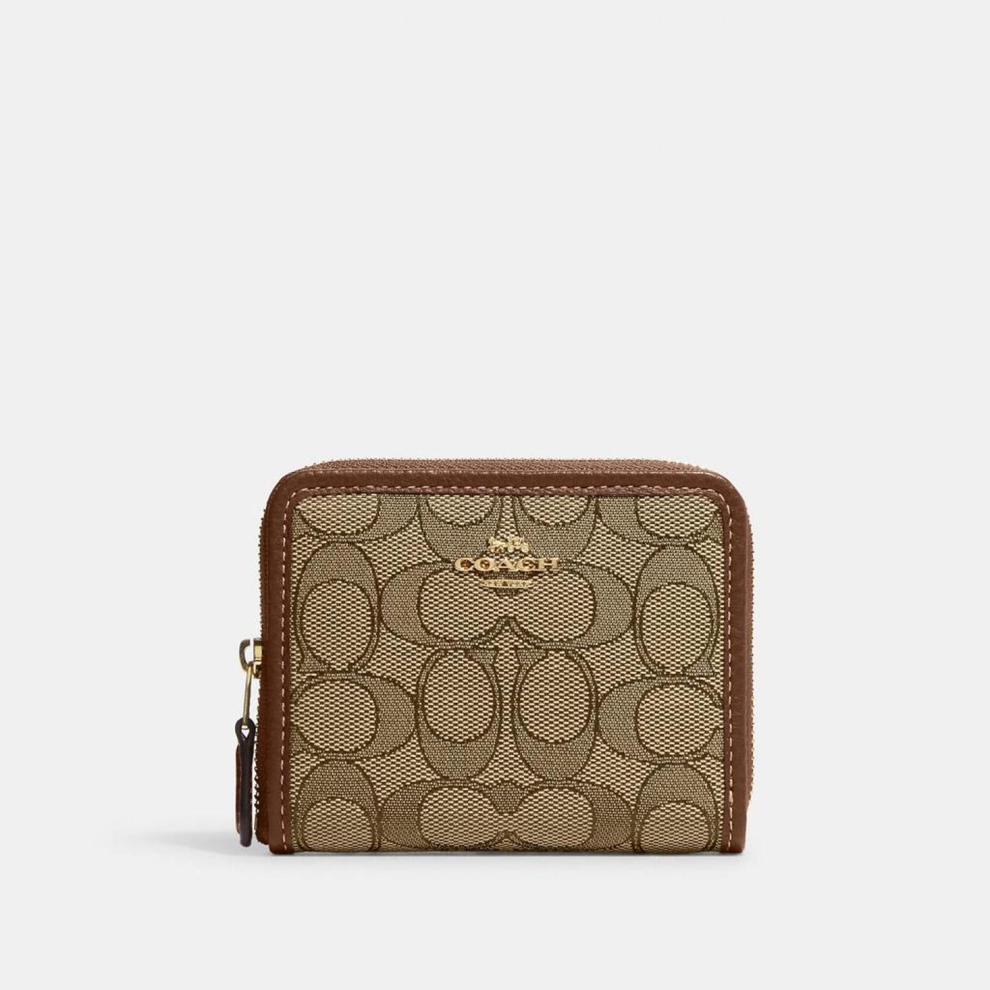 Coach Outlet Small Zip Around Wallet In Signature Jacquard