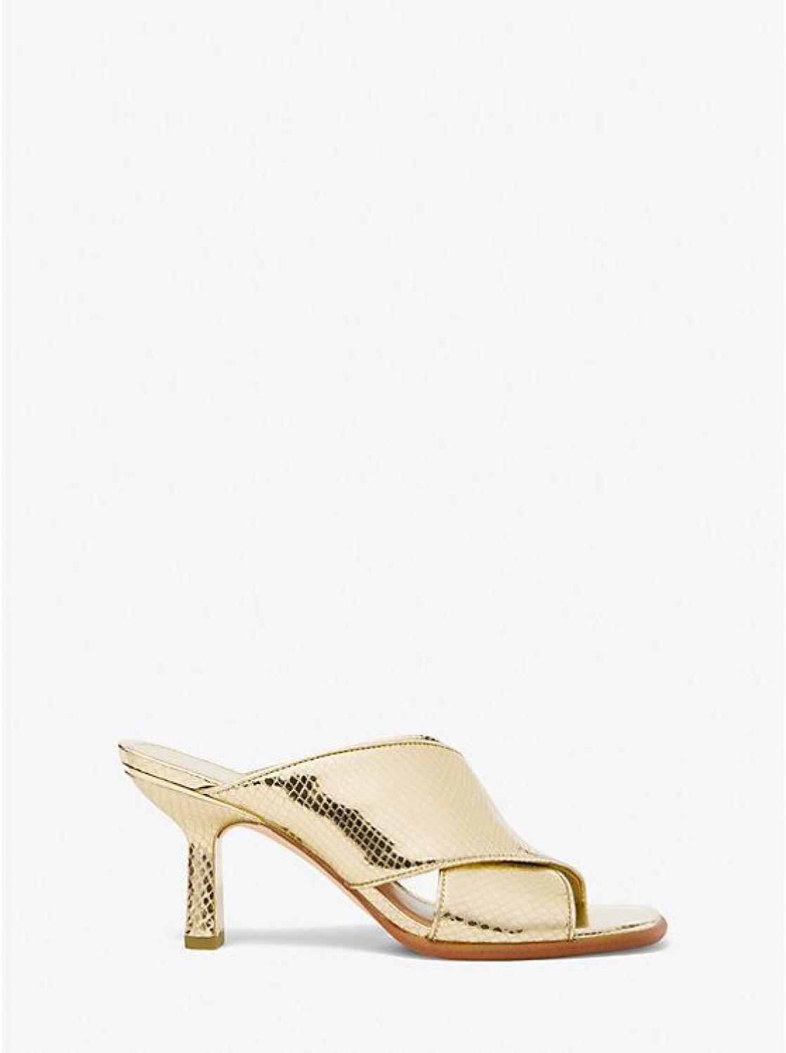 Gideon Metallic Snake Embossed Leather Mule