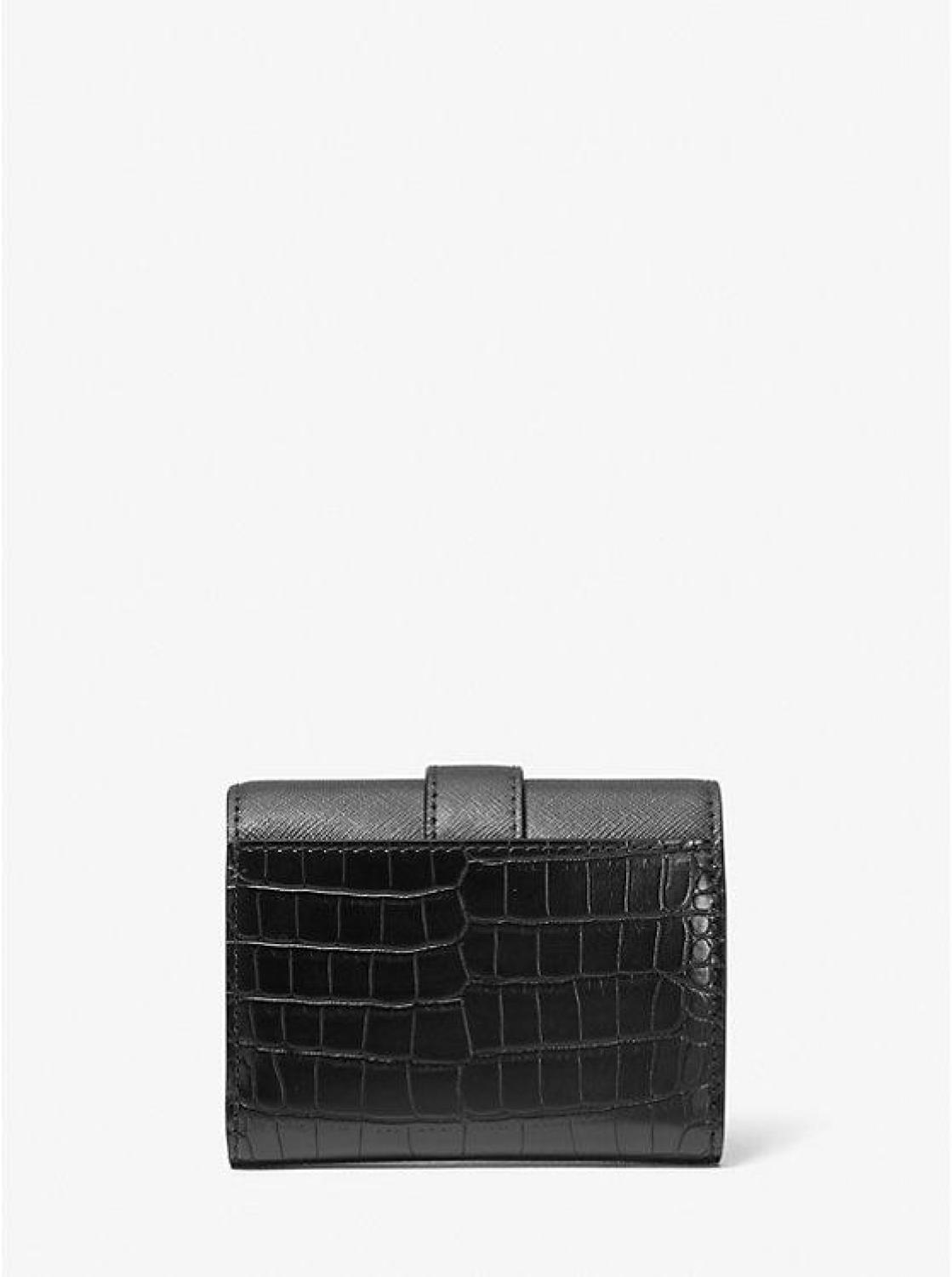 Carmen Medium Crocodile Embossed Tri-Fold Envelope Wallet