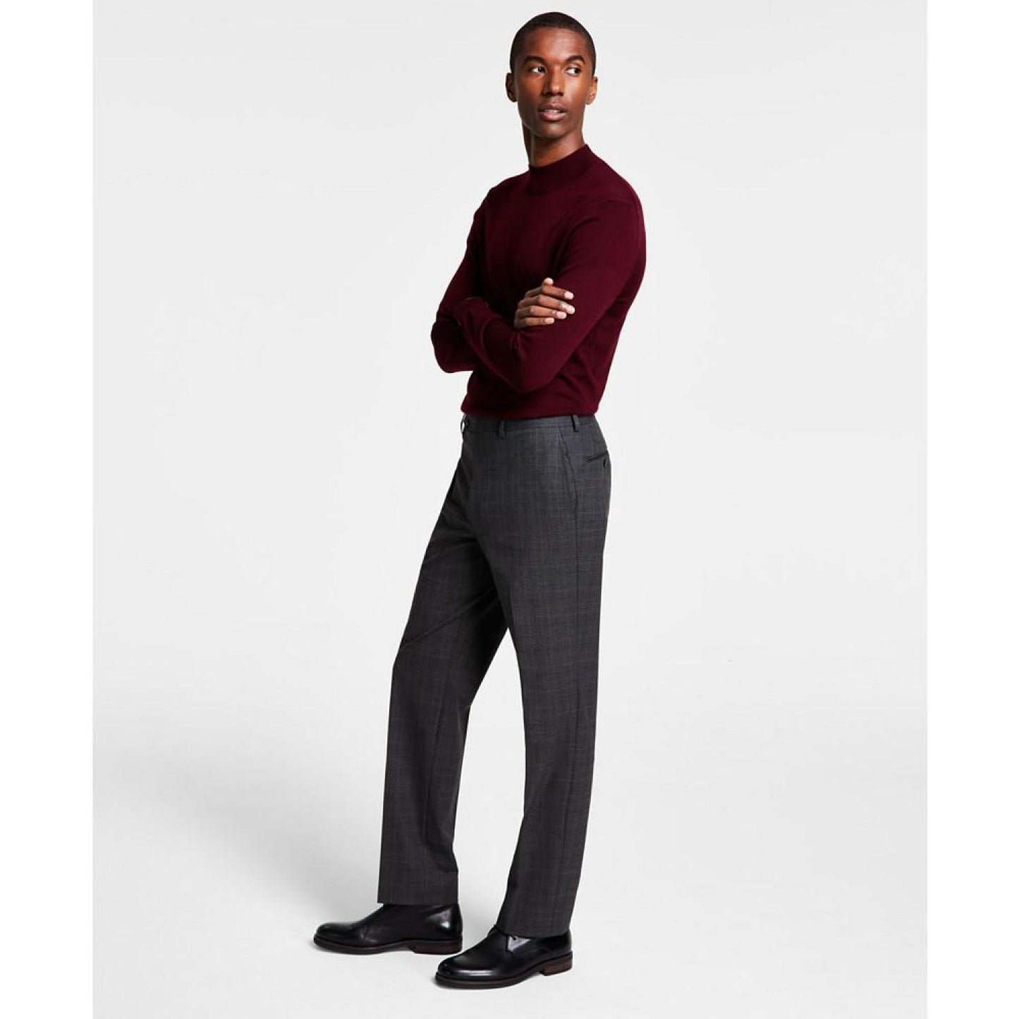 Men's Classic Fit Flat Front Creased Pants