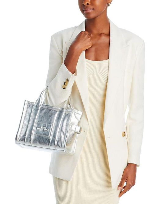 The Metallic Leather Small Tote Bag
