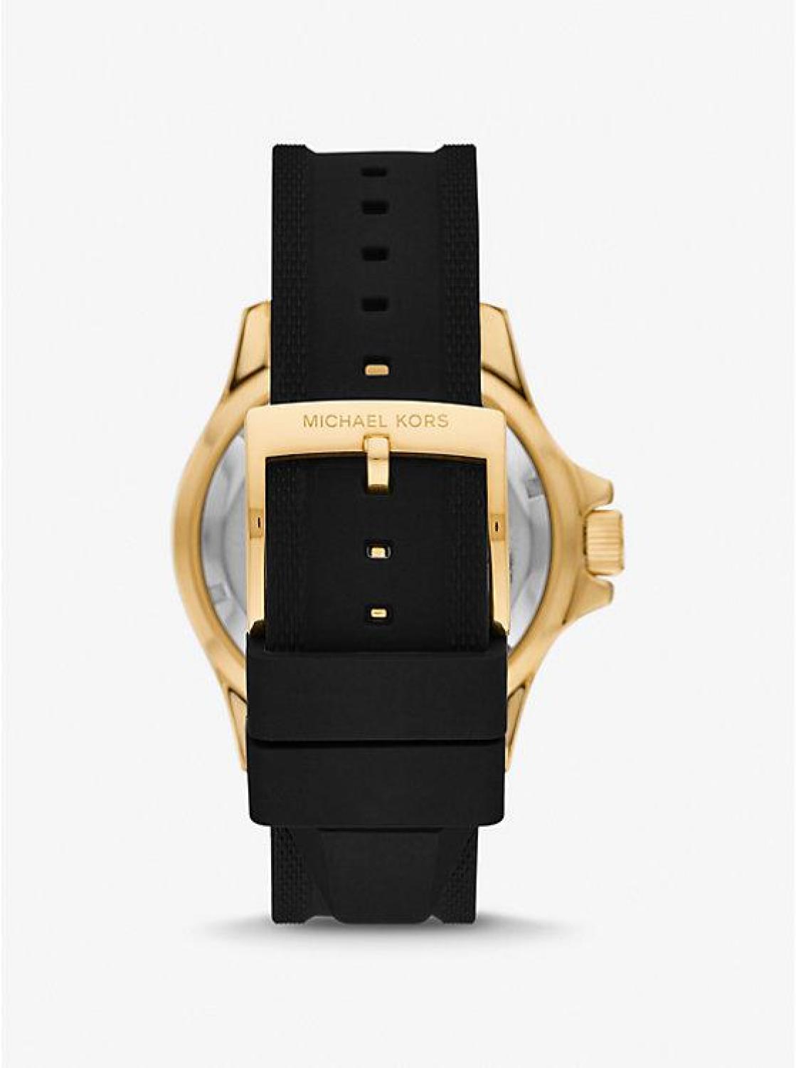Oversized Everest Pavé Gold-Tone and Silicone Watch