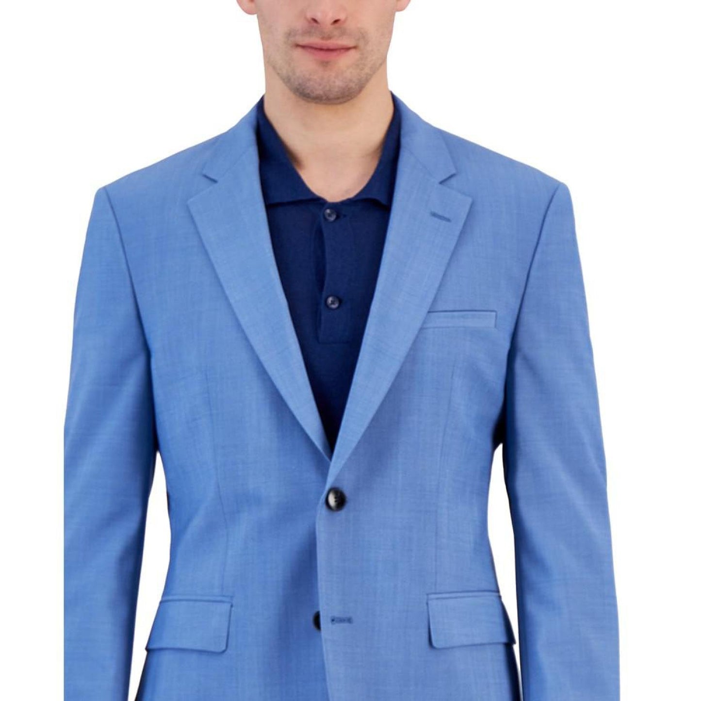 Men's Modern-Fit Light Blue Superflex Suit Jacket