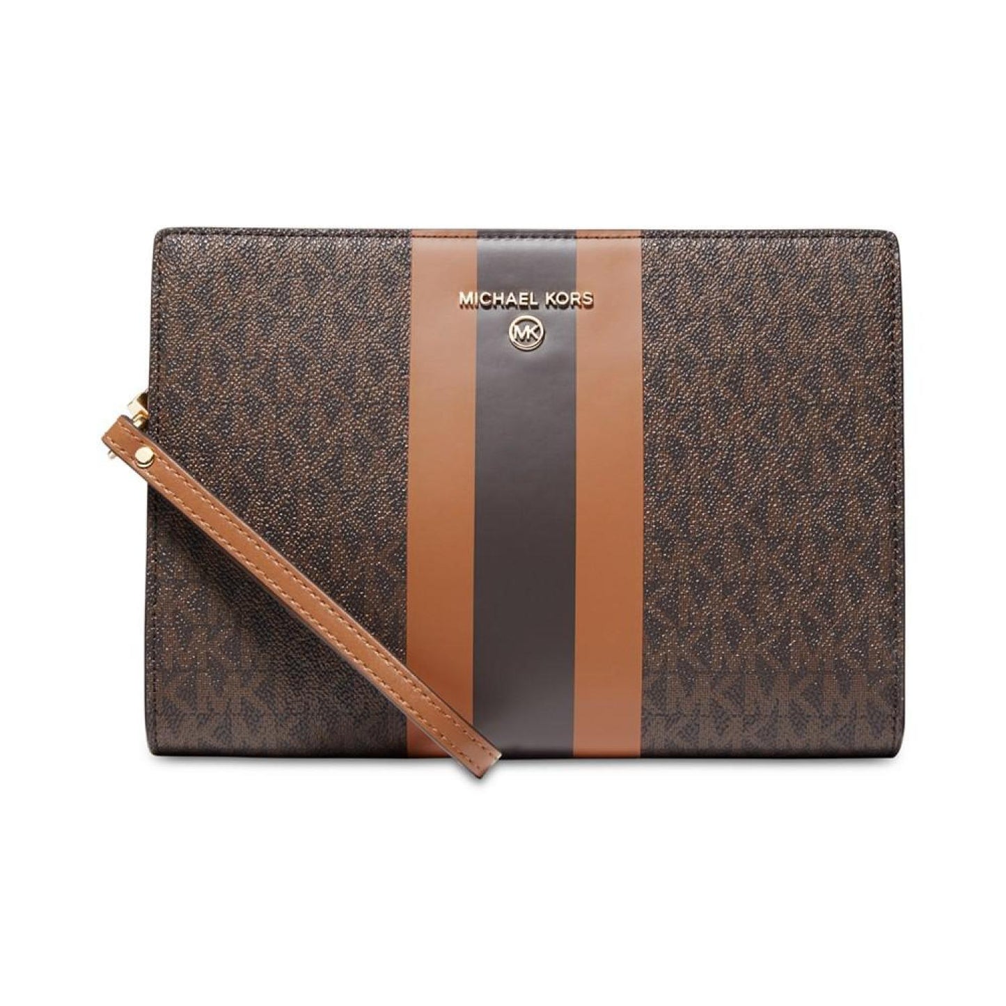 Logo Top Zip Travel Wristlet Pouch