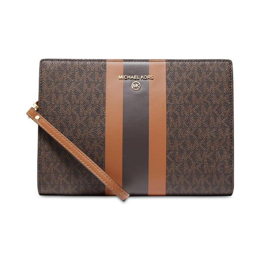 Logo Top Zip Travel Wristlet Pouch